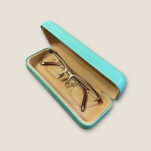 Tiffany & Co. Turquoise Eyeglass Case With Glasses FOR FRAMES ONLY